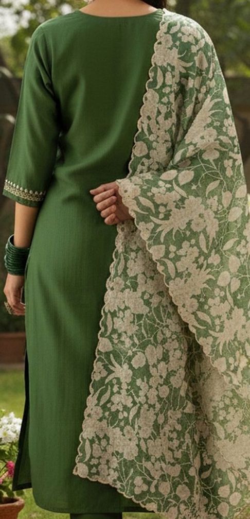Variyali - Embroidered Viscose 3-Piece Suit Set