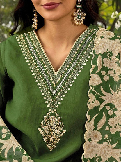 Variyali - Embroidered Viscose 3-Piece Suit Set